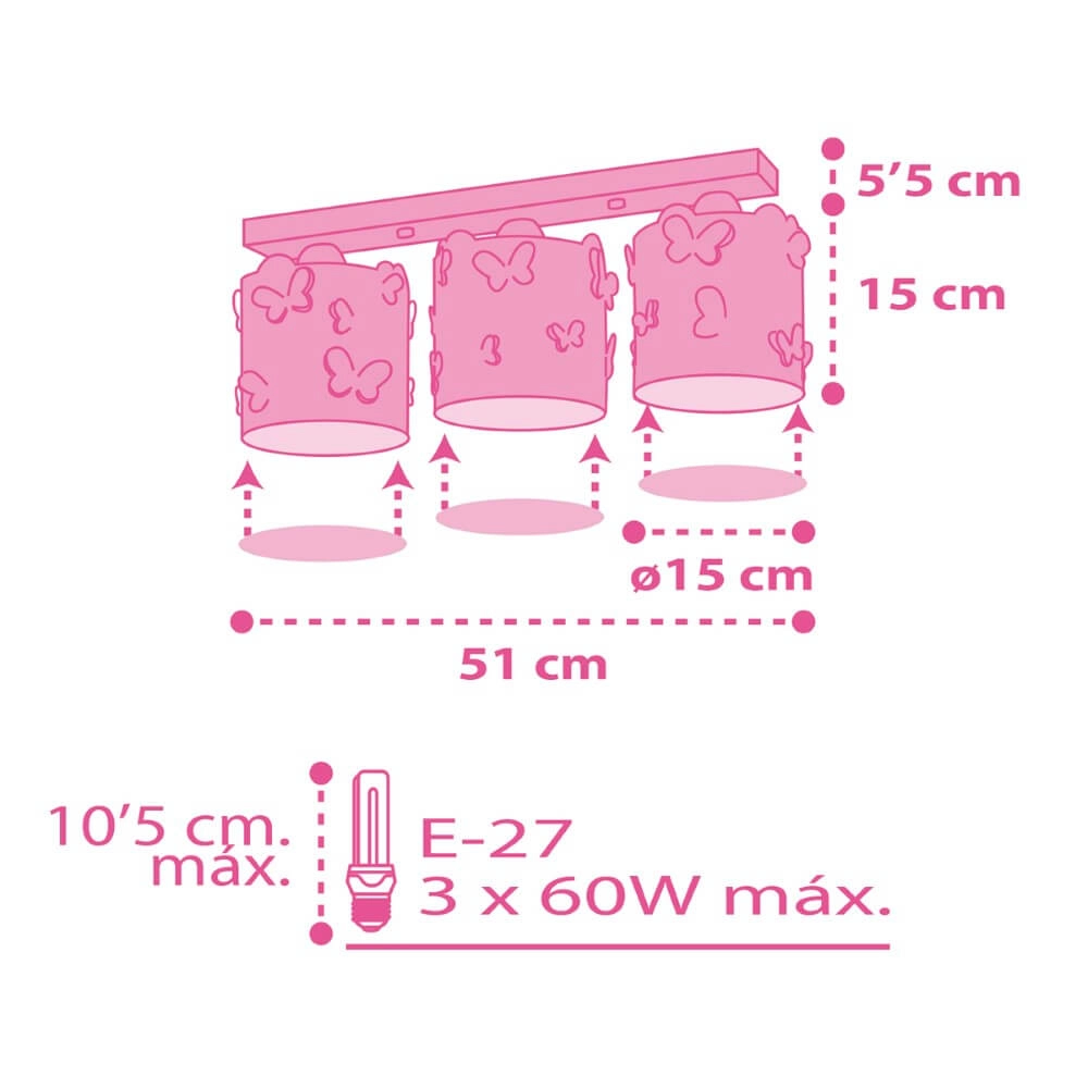 Kinderzimmer-Deckenlampe Butterfly Dalber 8420406621432
