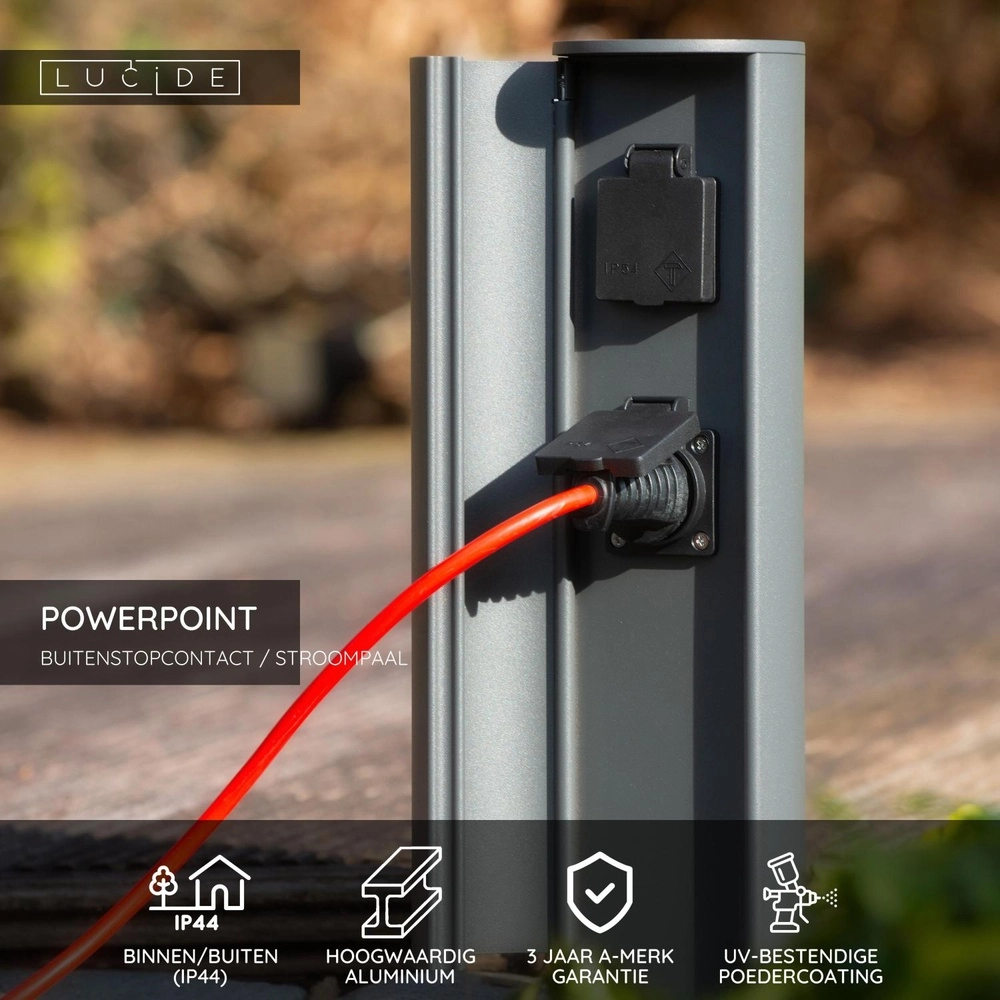Außensteckdose mit Erdung Powerpoint Typ F Lucide 5411212271891