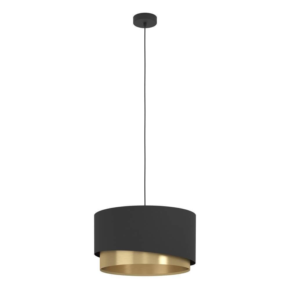 Hängelampe schwarz mit Gold Manderline Ø 45cm