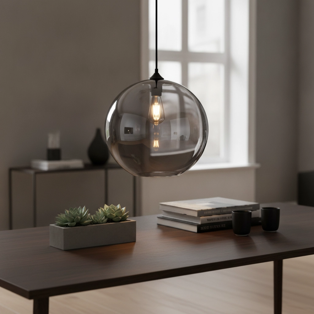 Ø 40cm Hängelampe Marino-40 Rauchglas