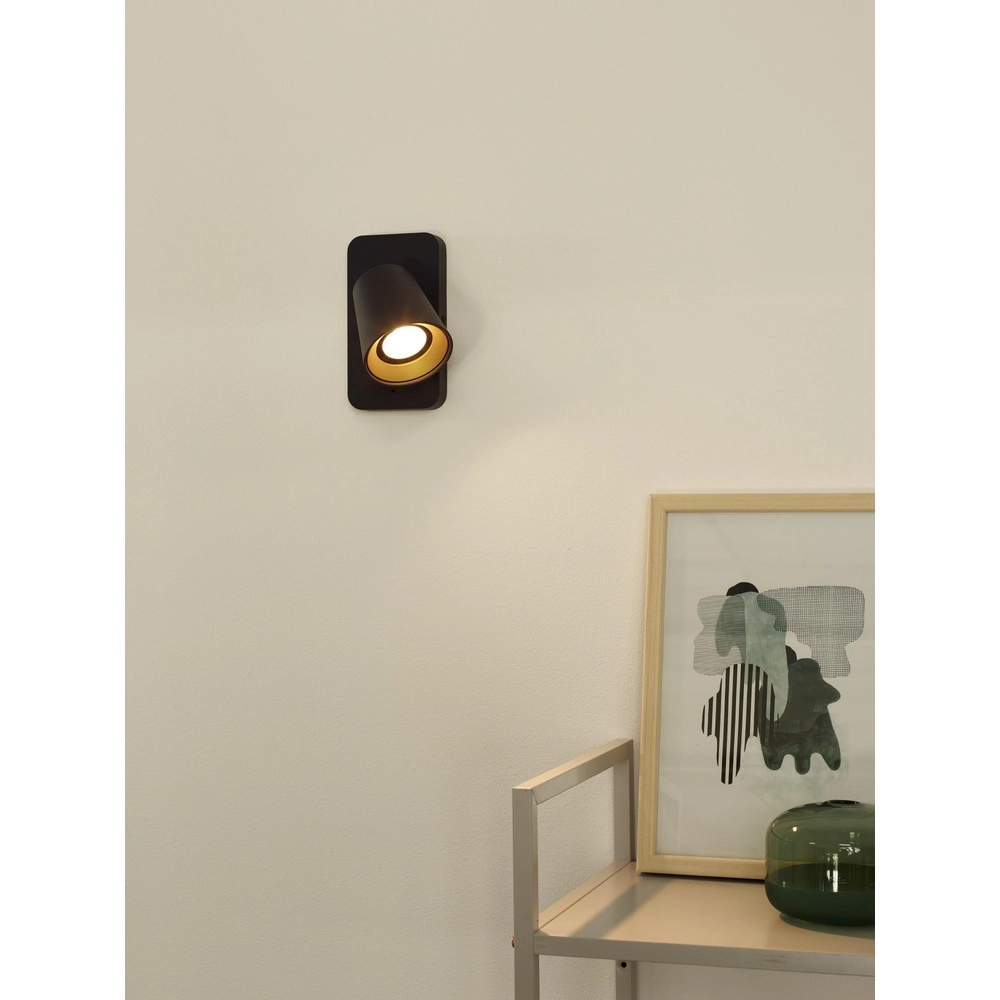 Nachttischlampe Turnon schwach bis warmes Schwarz Lucide 5411212092502