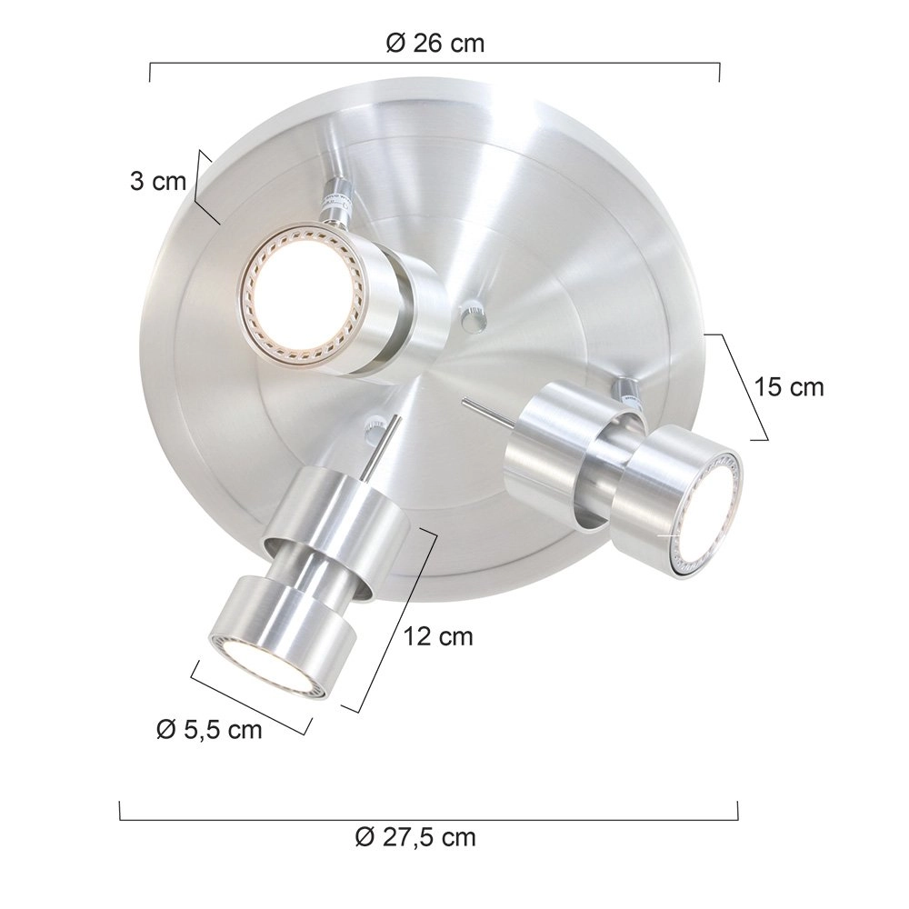 LED-Deckenstrahler Natasja Led 3-leichter grau Steinhauer 8712746112030