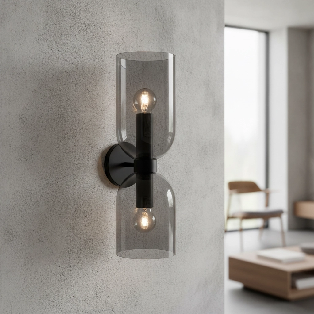 Design-Wandleuchte Palmer Doppelzimmer Schwarz