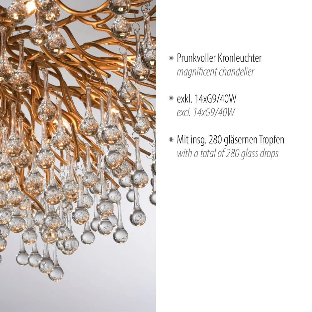 Kronleuchter Icicle Messing 100cm Paul Neuhaus 4012248352106
