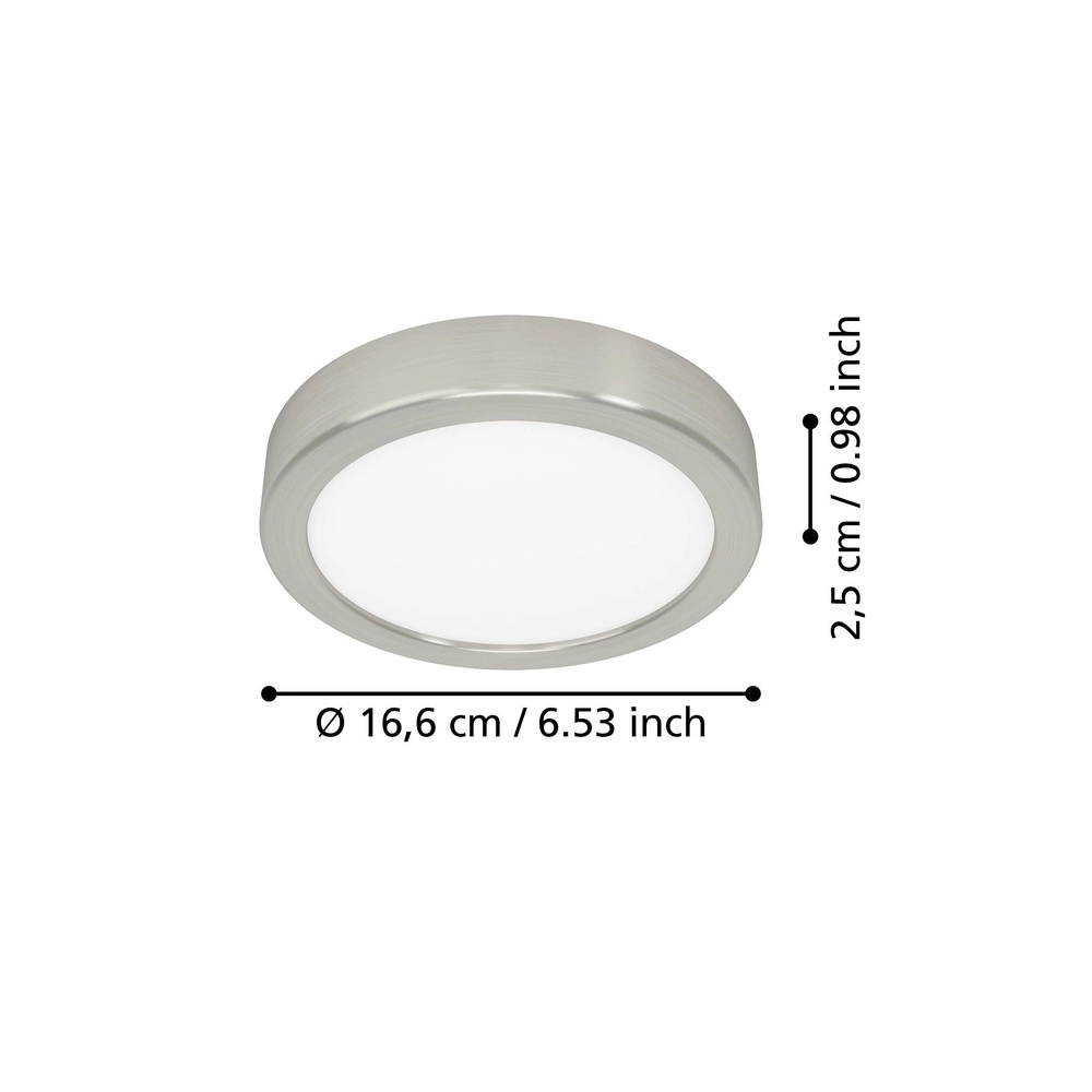 LED-Deckenlicht Fueva 6 rund – Edelstahl – Ø 16,6 cm Eglo 9008606330225