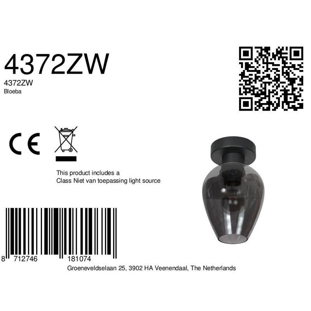 Deckenlampe Bloeba Rauchglas Ø 15cm Steinhauer 8712746181074