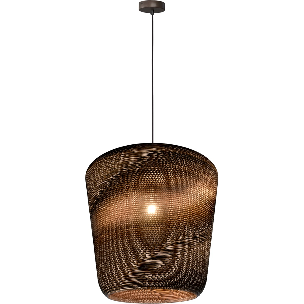 Kakao-Pendellampe Carta Moody Ø 54cm Think Paper Shade
