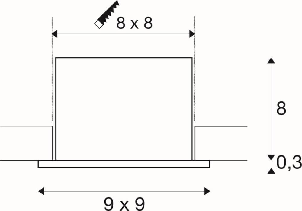 Quadratischer LED-Einbaustrahler Kadux Single 1x LED - weiß - 3000K SLV 4024163279314