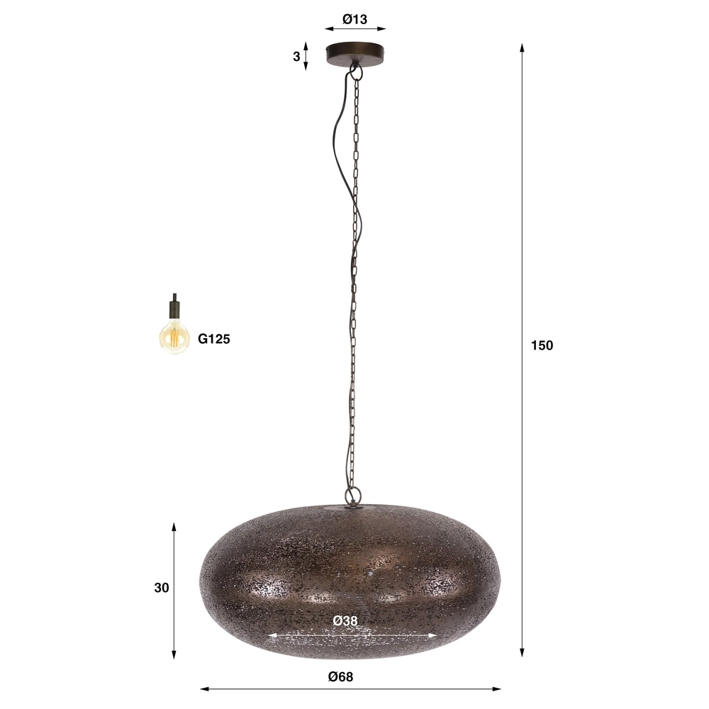 Land-Pendellampe Cielo antikes Kupfer Ø 68 cm Lyora 8716803514973