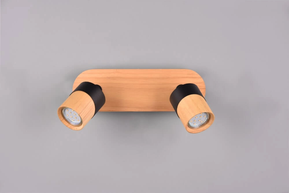 Deckenleuchte aus Holz mit Schwarz Aruni 2-flammig Trio 4017807562217