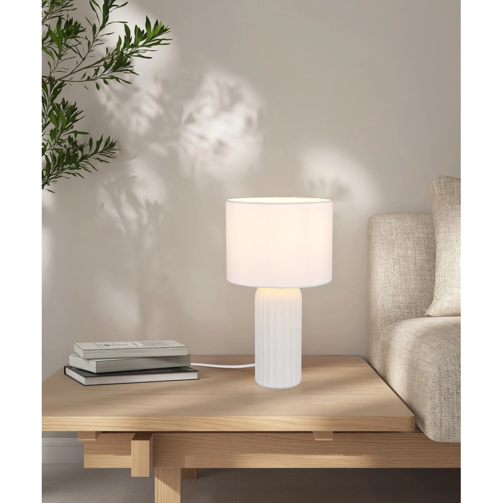 Tischlampe Blair Ø 20cm weiß Trio 4017807654387
