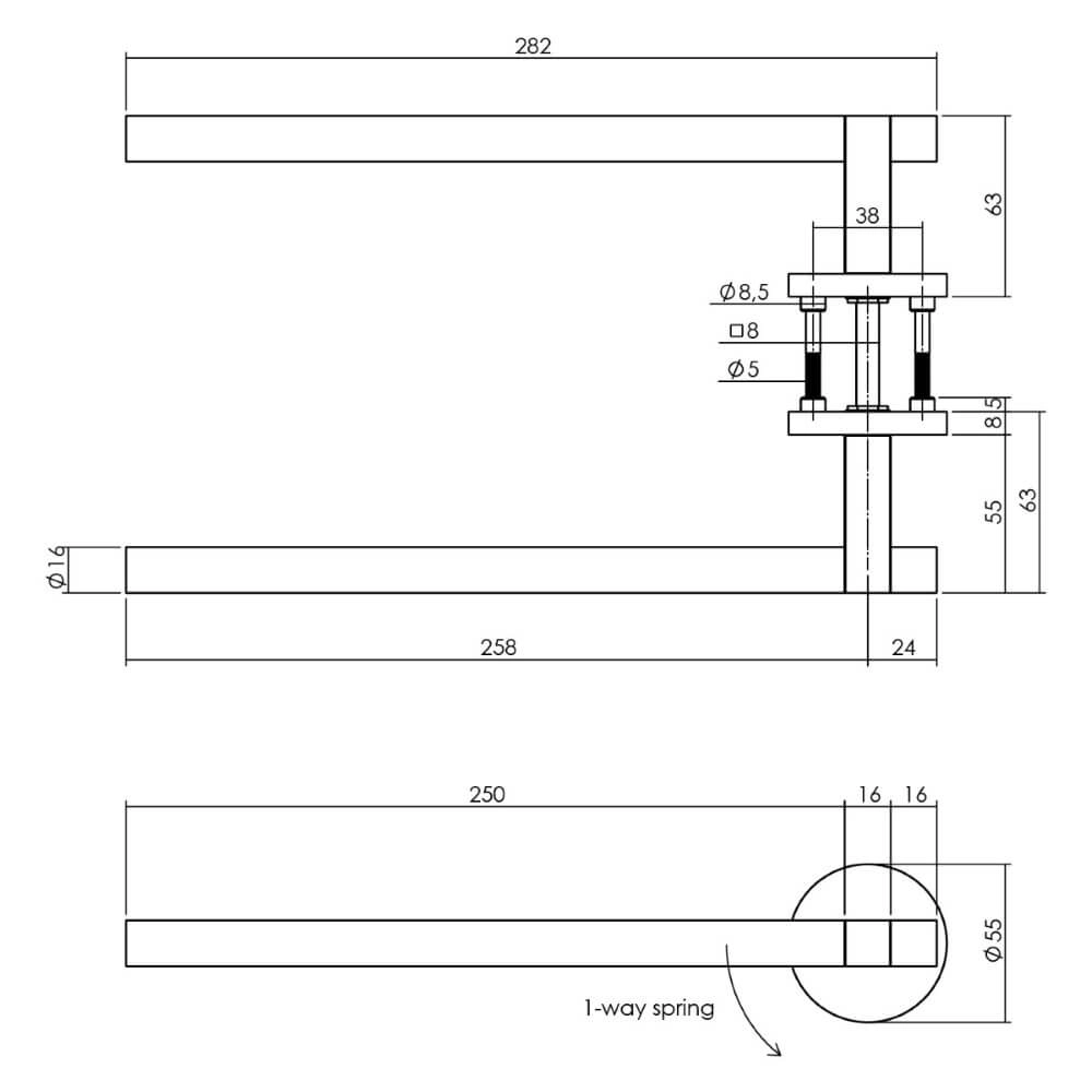 Design-Türgriff Shiraat links schwarz Intersteel 8714186572948
