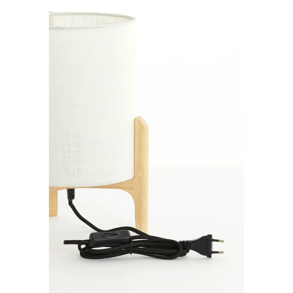 Tischlampe Litto Ø 22 cm – Holzoptik mit Naturleinen Light & Living 8717807792688
