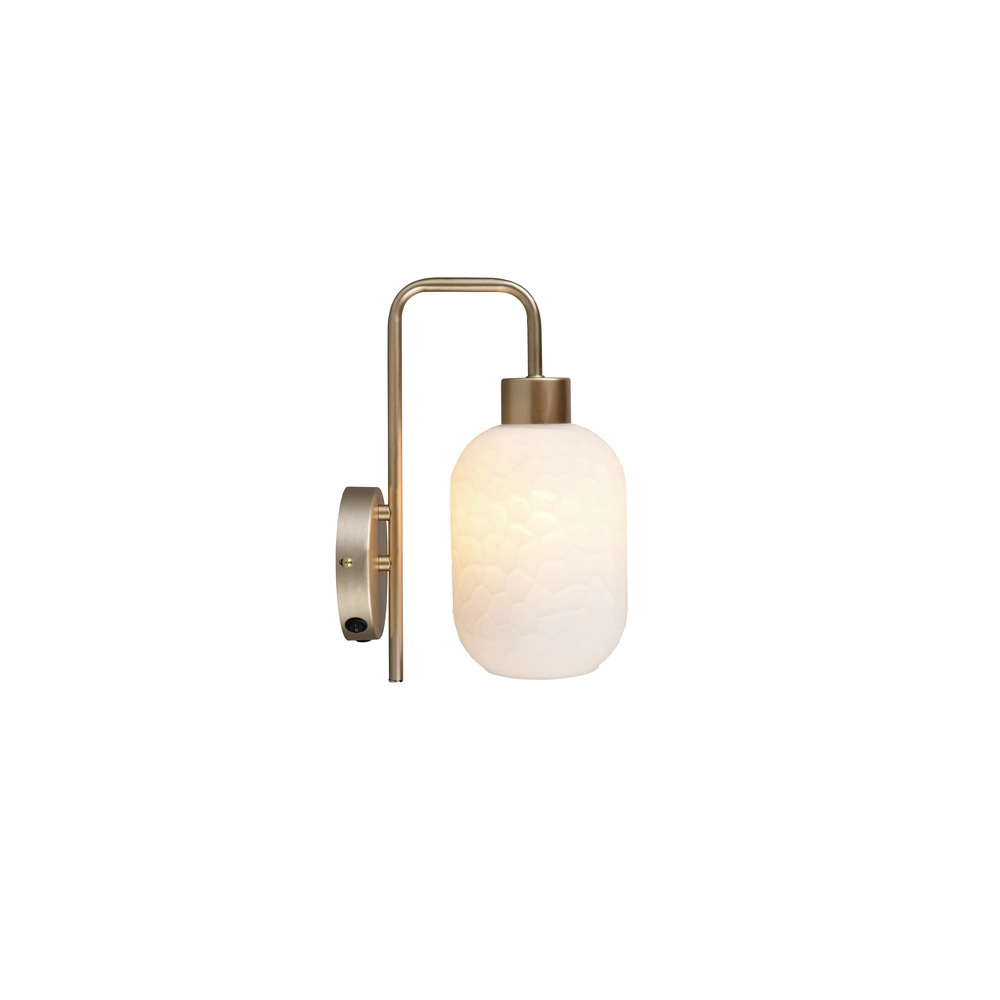 Wandlampe Emelie Gold mit weißem Glas Trio 4017807724349
