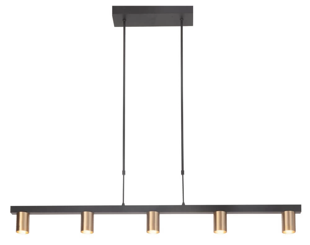 Büro-Hängelampe Perugia mattgold - 5x GU10