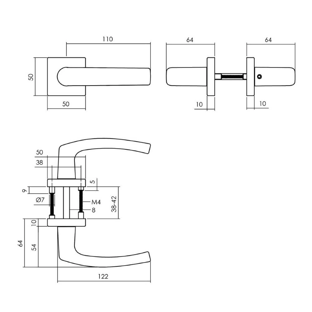 Komplettes Türdrücker-Set Denham schwarz Intersteel 8714186634677