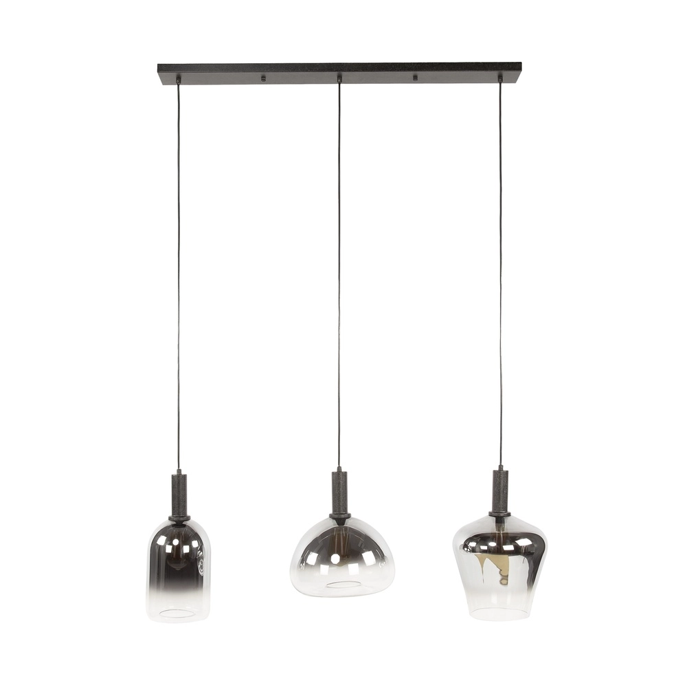 Glas-Esstischlampe Zenith 3x Rauchglas Lyora 8716803511026