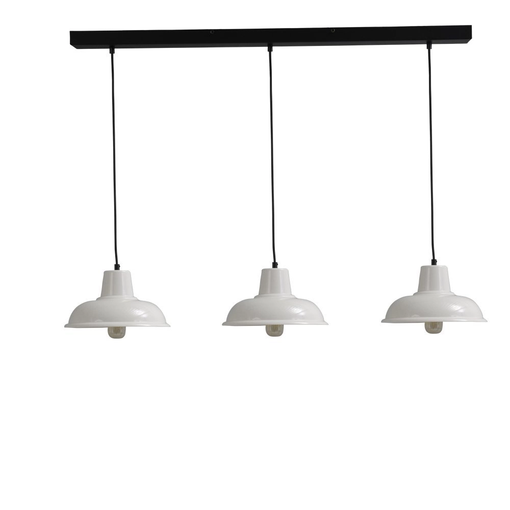 Esszimmerlampe Di panna Industria 3x26 3 Licht weiß mit schwarz