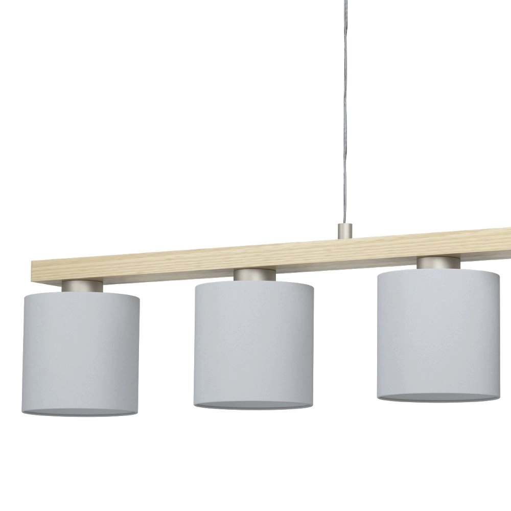 Esszimmer Hängelampe Castralvo Holzbraun mit weißen Kappen Eglo 9008606310043
