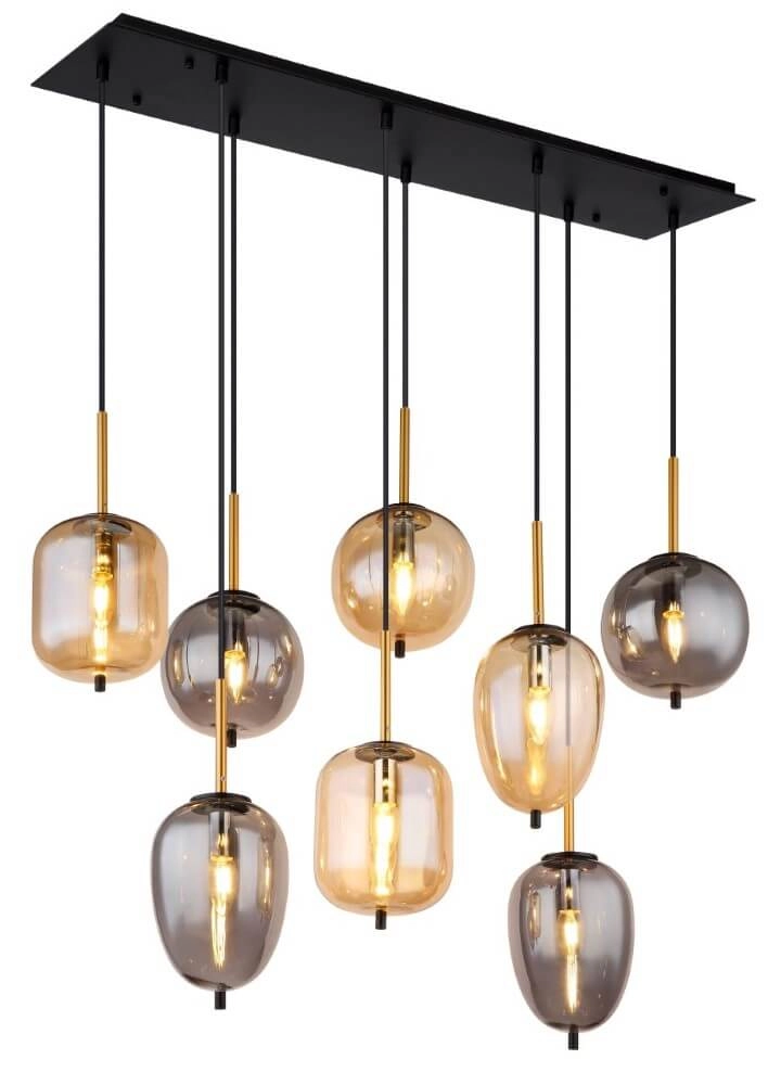 Hängelampe mit 8 Leuchten Blacky Schwarz