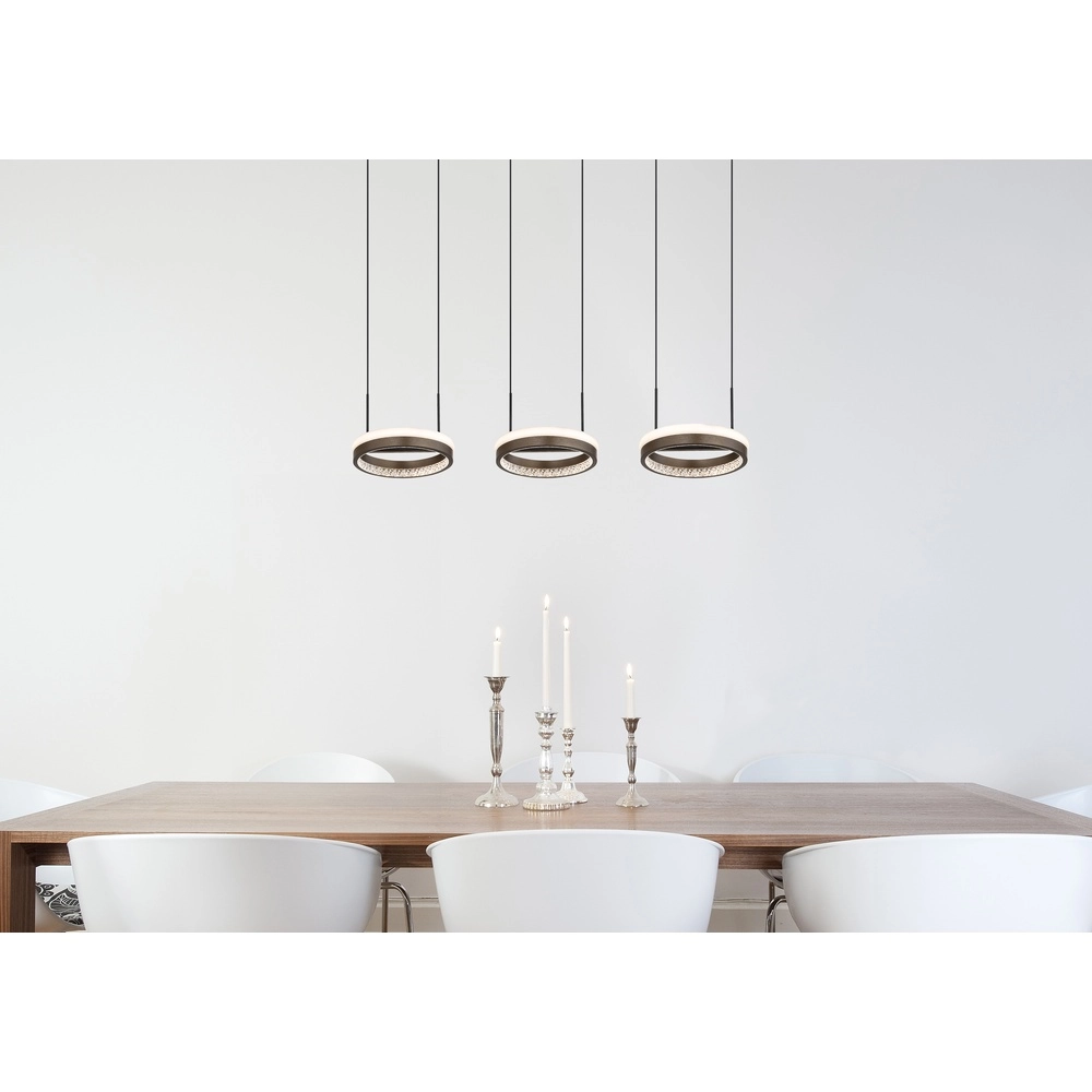 Design-Pendellampe Della Schwarze 3-Lichter Globo 9007371462742