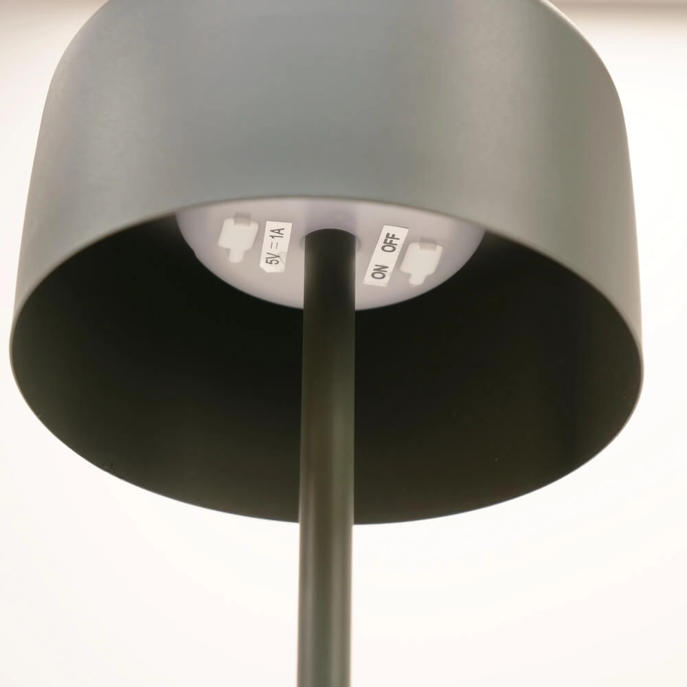 Schlanke Tischleuchte Roccanova Solar Green mit USB Eglo 9008606355051