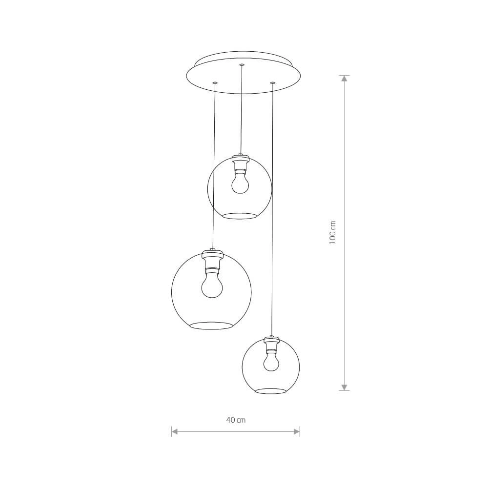 3-flammige Hängelampe aus Glas Vetro Lyora 5903139764193