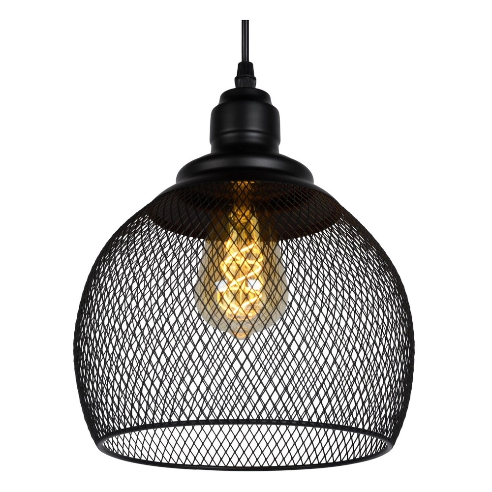 Netz-Pendellampe Mesh Ø 22 cm schwarz Lucide 5411212430380