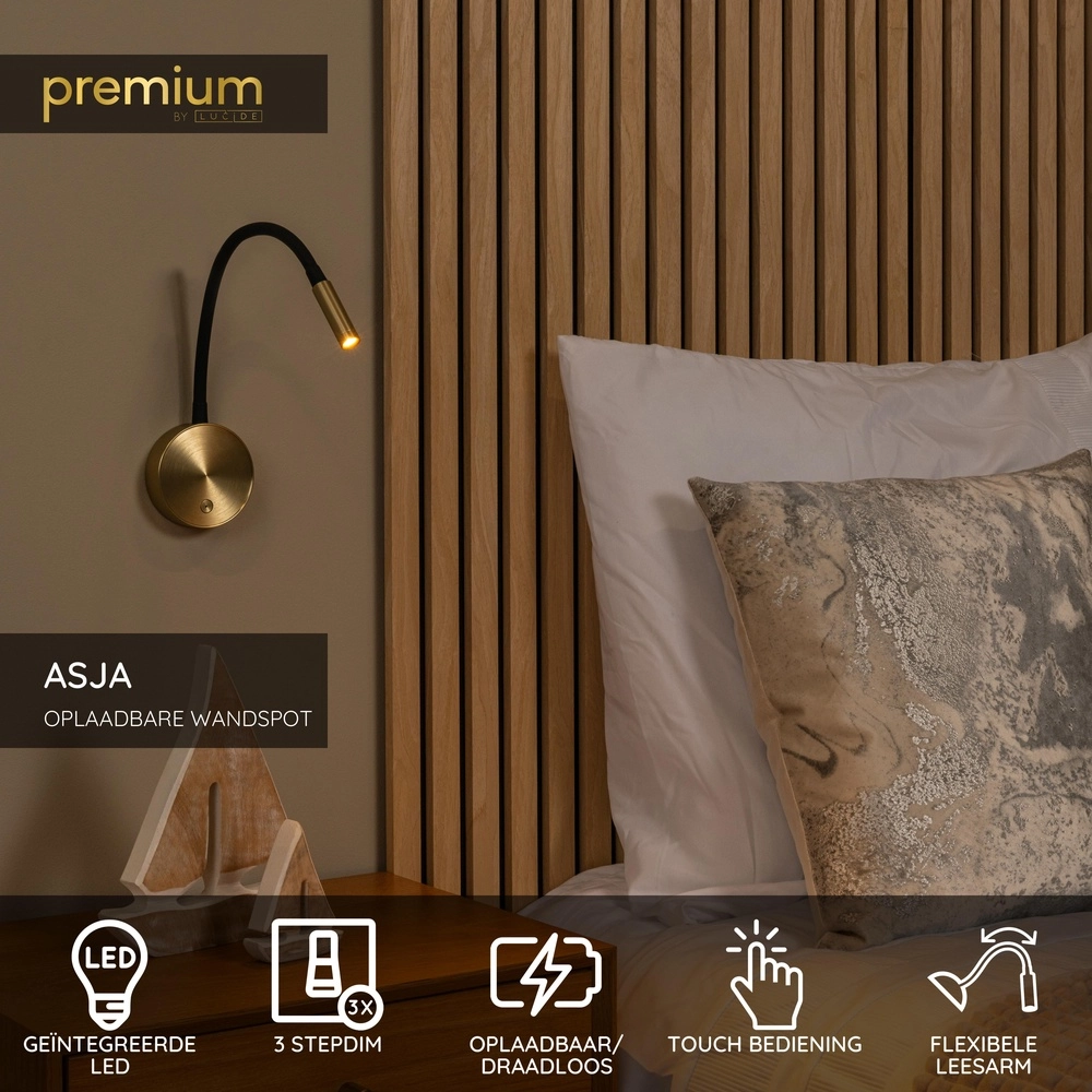 Nachttischlampe Asja Dimbares Gold Premium by Lucide 5411212421203
