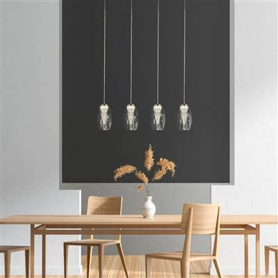 Esszimmer Pendelleuchte Cyclone grau mit klarem Glas Searchlight 5053423174532