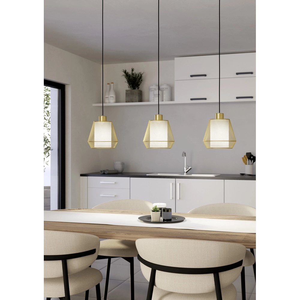 Goldene Pendellampe Ciudadela Esstisch – 3-Licht Eglo 9008606274680