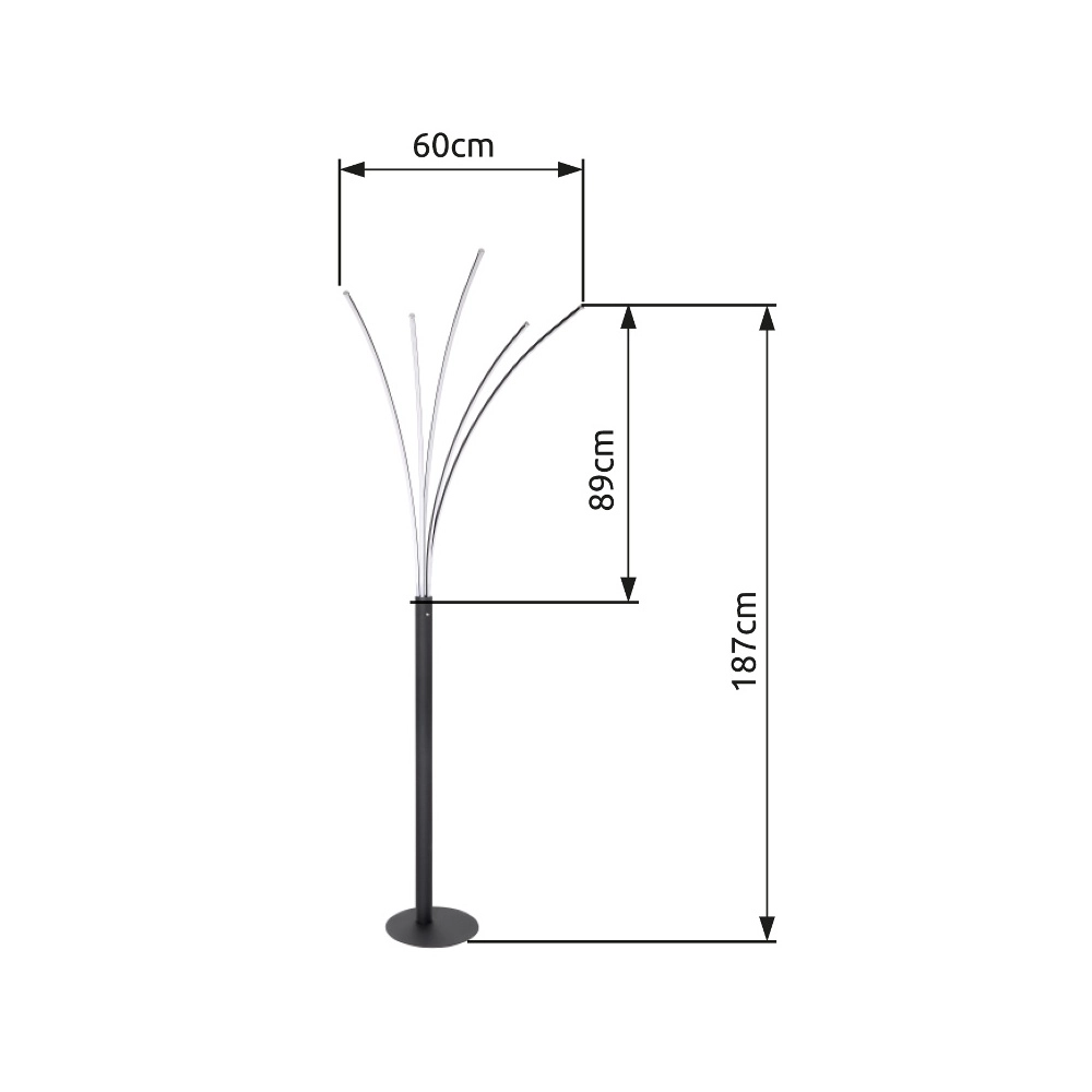 Moderne Stehlampe Bizzy Schwarz Globo 9007371396467
