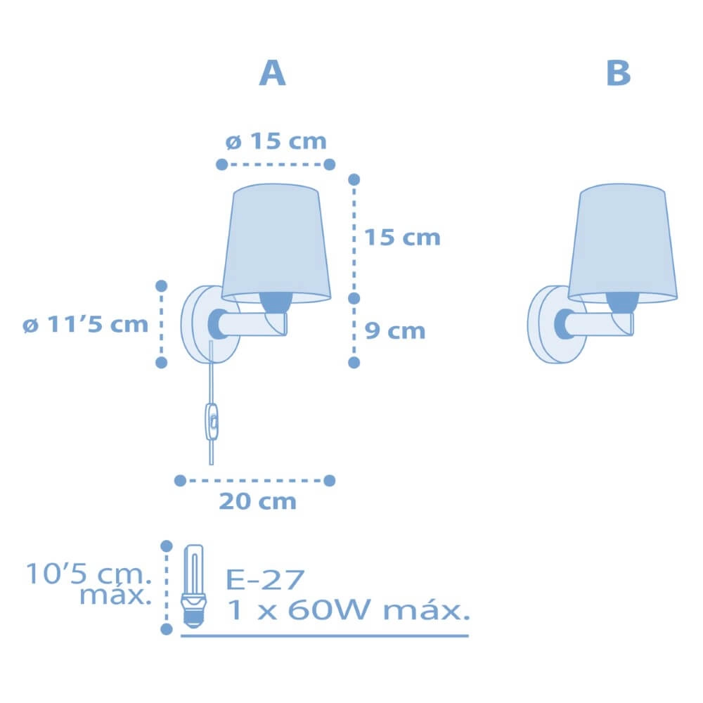 Kinderzimmer-Wandleuchte Star Light sanftes Blau Dalber 8420406001487
