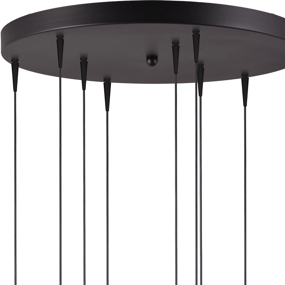 9-Licht Pendellampe Talana schwarz mit Nickel Ø 50cm DTW Masterlight 8718121352336