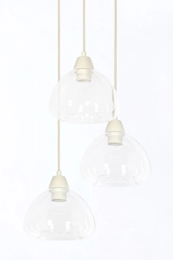 3-flammige Pendelleuchte Bisho cremefarbenes Design Ø 30cm Light & Living 8717807743307