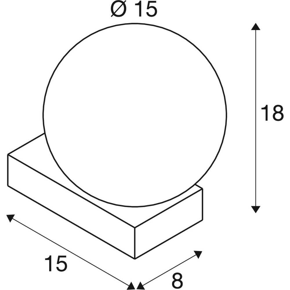 Wandleuchte Sun schwarz mit weißer Kugel SLV 4024163305334