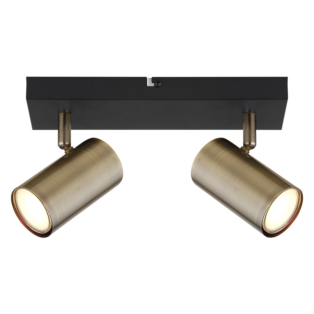 Deckenlampe 2-Leuchten Robby Schwarz mit Bronze Globo 9007371439980