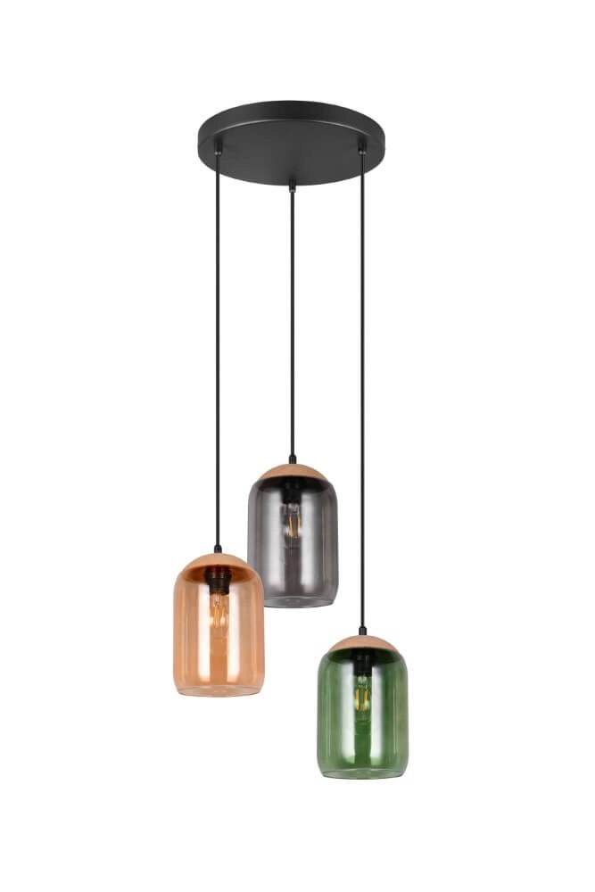 Esstischlampe aus Glas Cork 3-flammig Trio 4017807622980