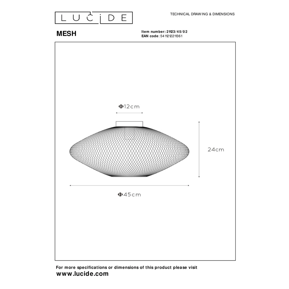 Netzdeckenlampe Mesh Gold Lucide 5411212211361
