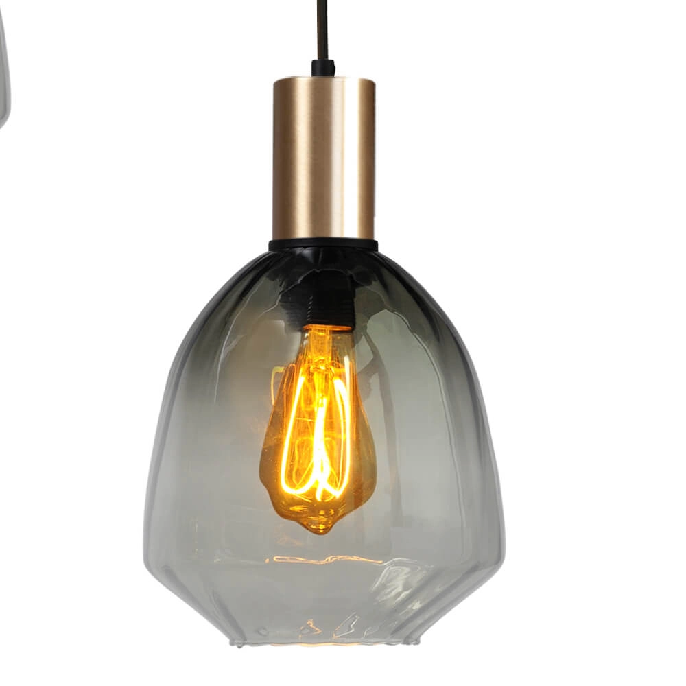 3-flammige Loft-Hängelampe - Gold - Porto mit grüner Nicolette-Brille Masterlight 8718121270920