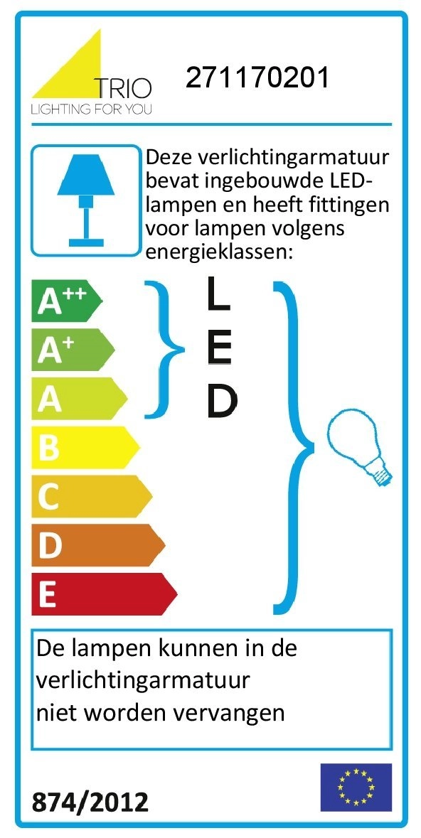 Wandleuchte Series 2711 mit Leseleuchte und schwarzem Schirm Trio 4017807247268