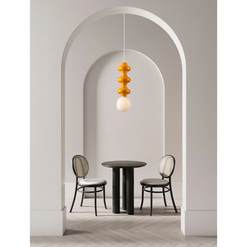 Pendelleuchte Clio L orange Keramik mit weißem Glas Lyora 5212017461322