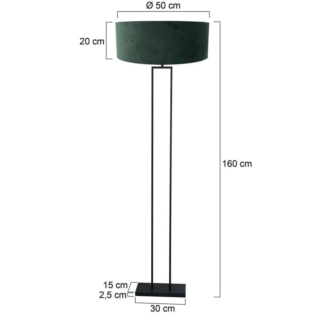 Stehleuchte 160cm Stang schwarz mit grüner Kapuze Steinhauer 8712746173901