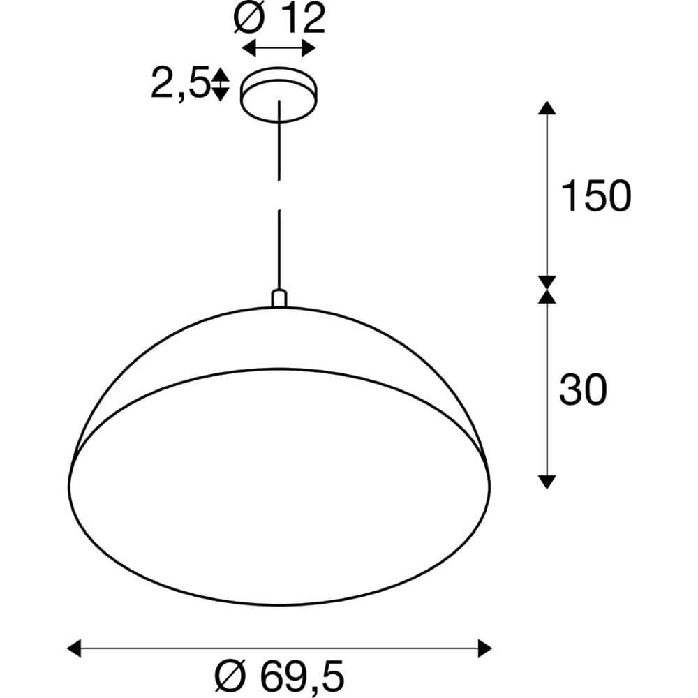 Pendelleuchte Forchini 70 schwarz mit gold Ø 70cm SLV 4024163298612