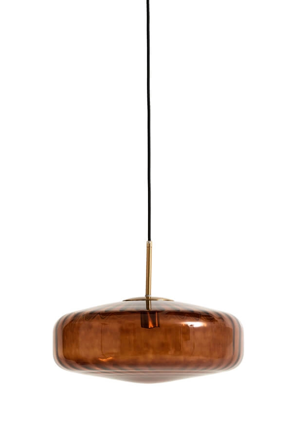 Pendelleuchte Pleat gold mit braun Ø 30cm Light & Living 8717807687786