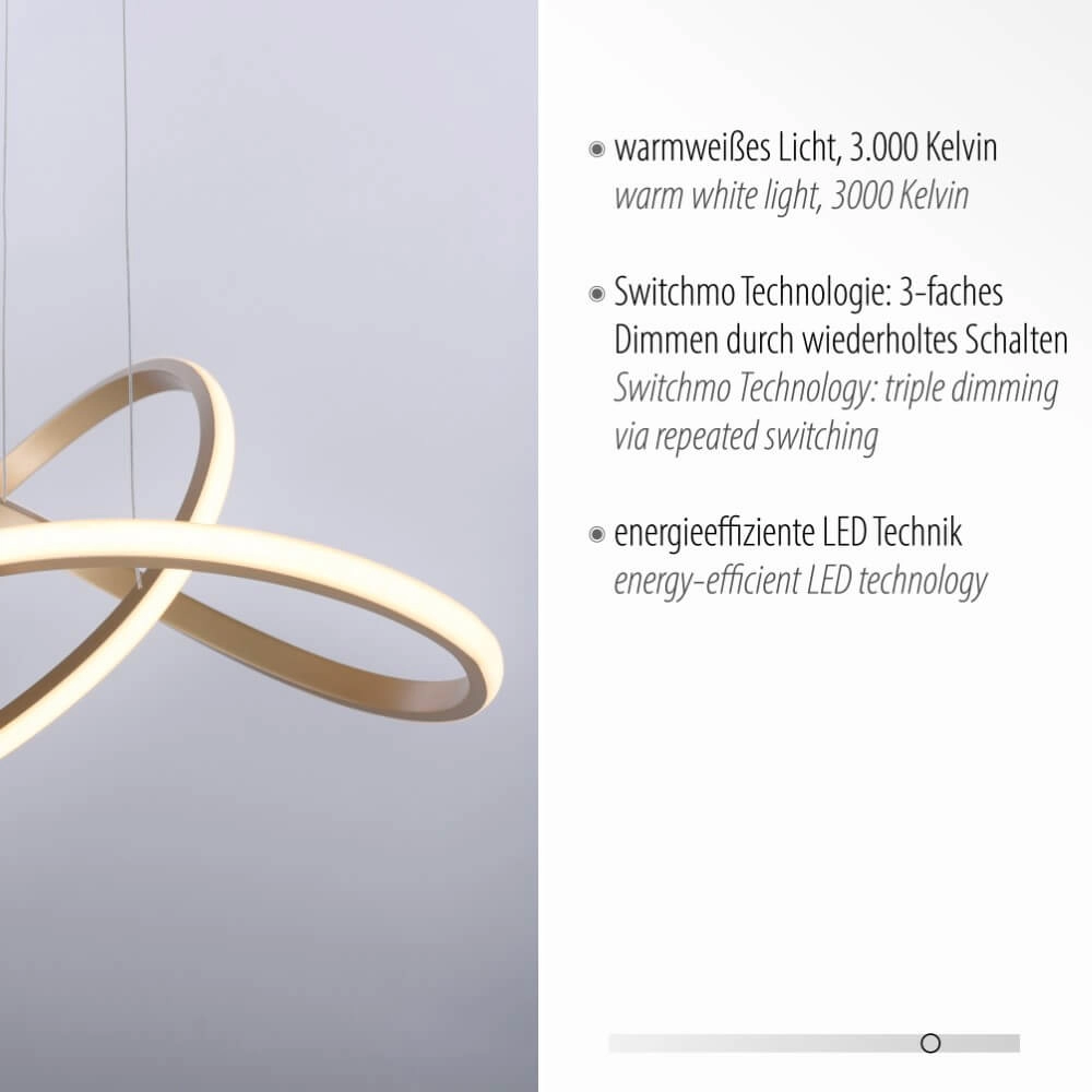 Hängelampe Maria Messing Just Light 4043689985578