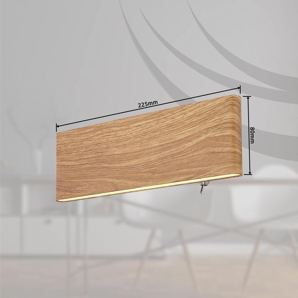 Design-Wandleuchte Siegfried S Holz mit Schalter Globo 9007371421145