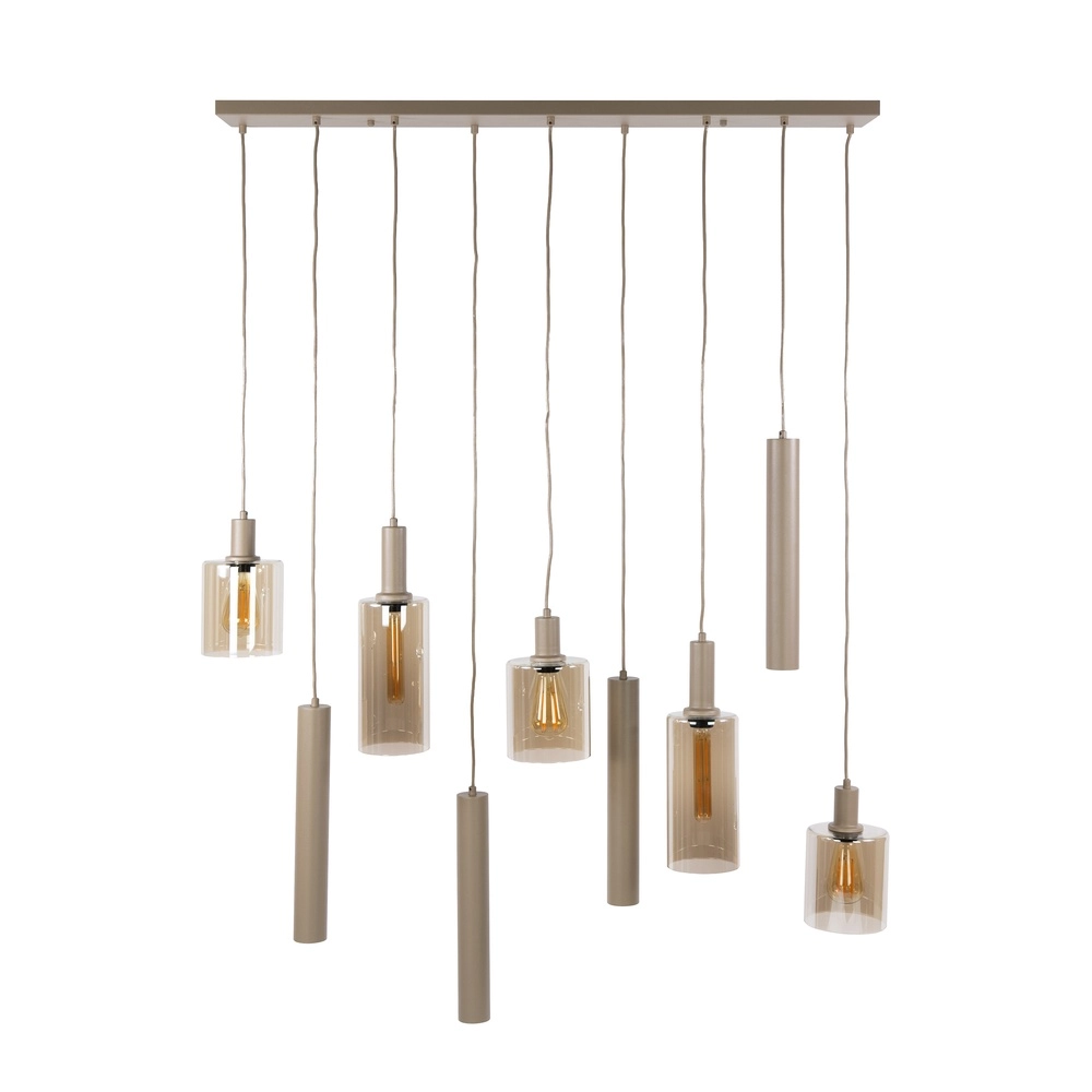 Design-Pendellampe Sepiora 9-helles Sandbraun Lyora 8716803515307