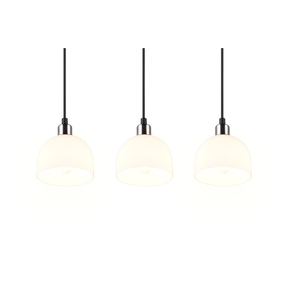 Nickel Pendelleuchte Molly 3-flammiges Weißglas Trio 4017807618099