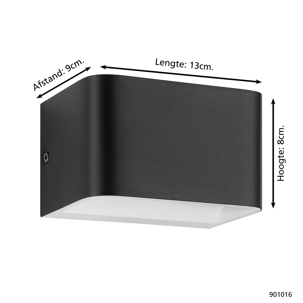 LED-Wandlampe Sania 4 13 cm – Schwarz Eglo 9008606289851